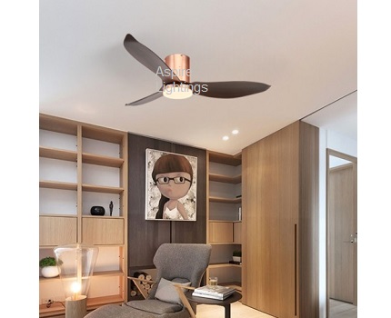 Aeroair-AA335-Ceiling-Fan-Rose-Gold-Frappe-in-living-room-temp